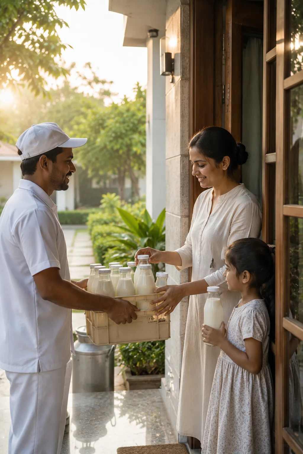 Fresh dairy products for households.