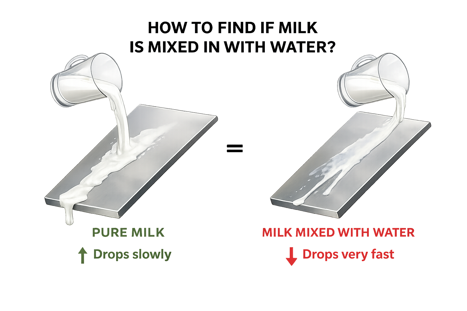 Milk quality test for water dilution