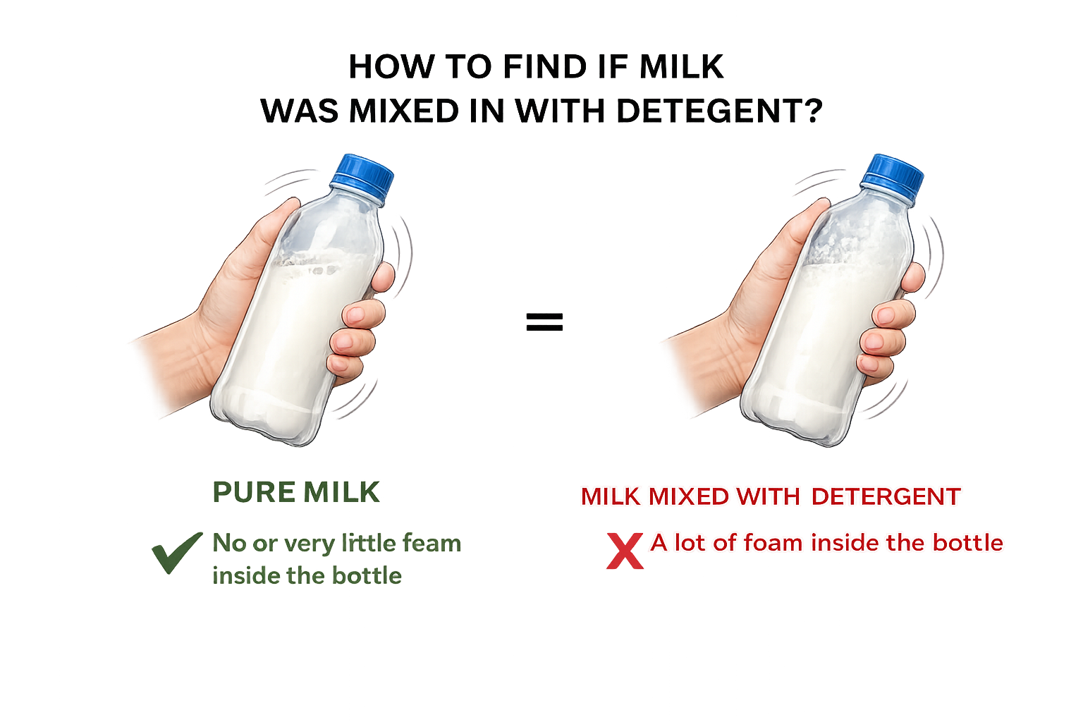 Milk quality test for detergent mixing
