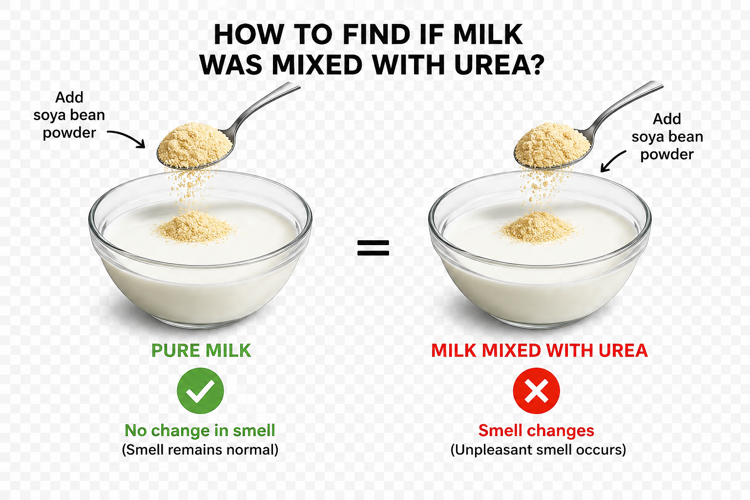 Milk quality test for urea mixing