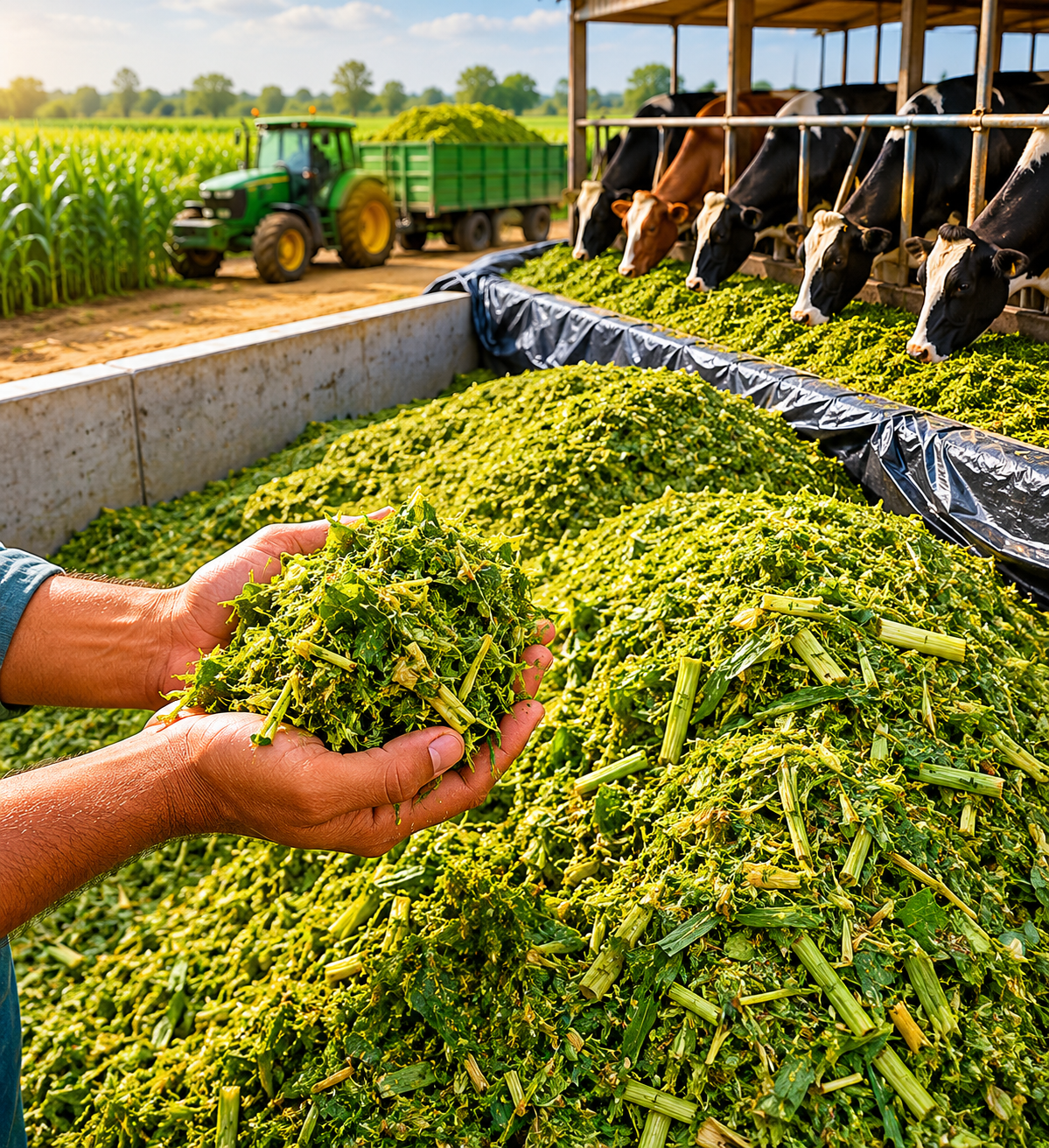 Fresh silage preserved as green fodder